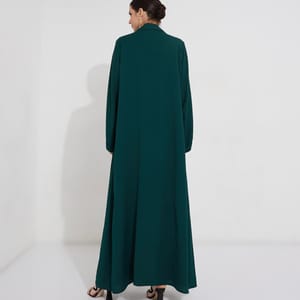 Creen V Neck Baya Rosette Abaya - Women's Abayas 1