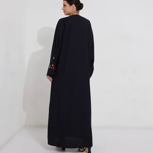 Navy Red Stones Abaya Rosette Abaya - Women's Abayas 1