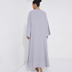 Women's Grey French Solid Abaya - Abayas 2