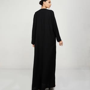 Black Abaya 78P - Hand Embroidered Stones On Pocket - Abayas 2