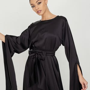 Satin long Sleeves Abaya Women's Satin Long Sleeves Abaya - Abayas 2