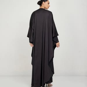 BLACK YULA Abaya Black Yula Abaya Top & Dress Set With Belt - Abayas 1