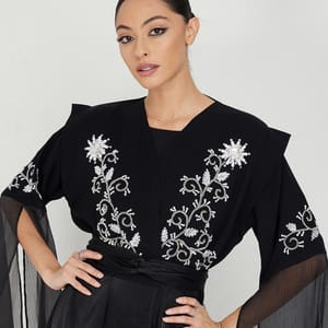 Royal Silver Stones Abaya - Abayas 1