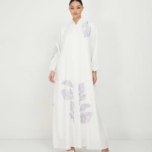 Women's Blue Foliage Abaya
