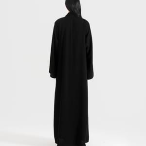 Women's Black Flora Jacket Abaya - Abayas 2