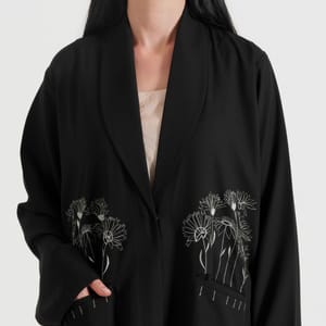 Women's Silver Pocket Abaya - Abayas 1