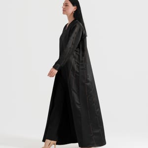 Women's Brown Line Abaya - Abayas 1