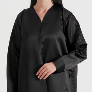 Women's Brown Line Abaya - Abayas 2