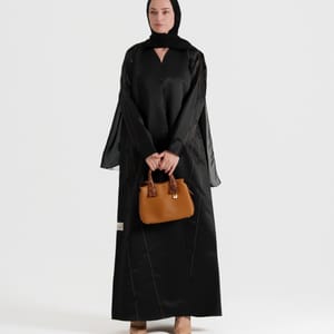 Women's Brown Line Abaya - Abayas 5