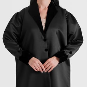 Royal Velvet Neck With Sleeves Design And Buttons On Sleeves - Abayas 1