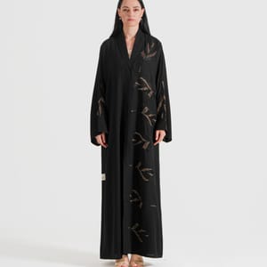Leaves Gold Dantil Abaya Women's Leaves Gold Dantil Abaya - Abayas