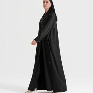 Mix Stons B Abaya Mix Stons B Denim Abaya With Neck Design And Multicolor Hand Embroidery - Abayas 2