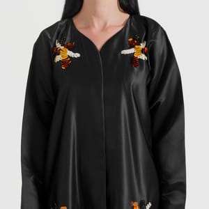 Gold Nerve Abaya With Gold Mix Decoration Hand Embroidery - Abayas 1