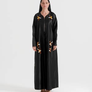 Gold Nerve Abaya With Gold Mix Decoration Hand Embroidery - Abayas