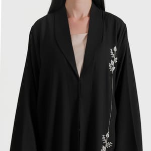 6D White Pearl Abaya Women's 6D White Pearl Abaya - Abayas 1