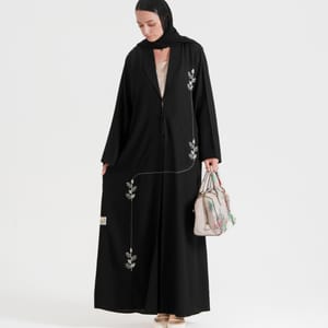 6D White Pearl Abaya Women's 6D White Pearl Abaya - Abayas 3
