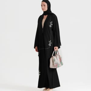 6D White Pearl Abaya Women's 6D White Pearl Abaya - Abayas 4