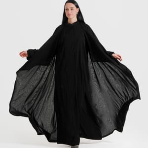 Double CCB Abaya Rosette Abaya - Women's Abayas 4