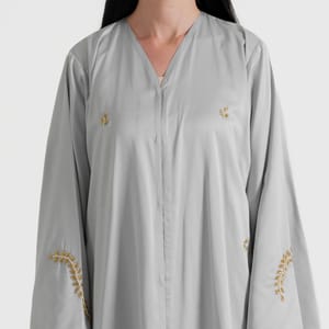 Silver abaya Rosette Abaya - Women's Abayas 1