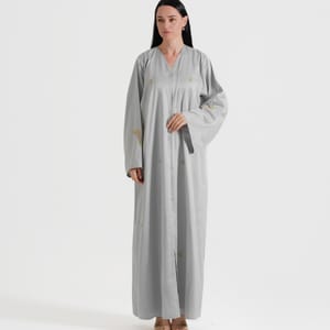 Silver abaya Rosette Abaya - Women's Abayas