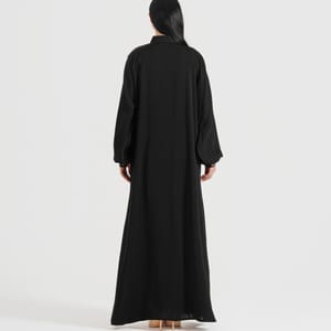 Black 74 Gold Abaya Rosette Abaya - Women's Abayas 2