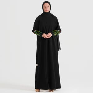 Colors Embroidery Abaya Rosette Abaya - Women's Abayas 3