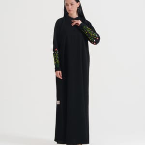 Colors Embroidery Abaya Rosette Abaya - Women's Abayas