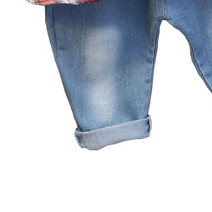 Stylish Casual Ensemble - Red Shirt With Medium Wash Denim Pant Stylish Casual Ensemble - Red Shirt With Medium Wash Denim Pant