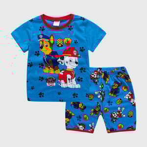 Paw Patrol Printed Blue T-Shirt And Shorts Set