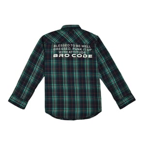 Stylish Full Sleeved Green Checkered Shirt