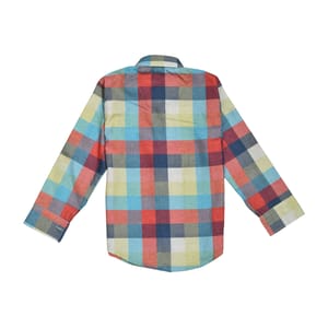 Stylish Peach Checkered Shirt With Full Sleeves