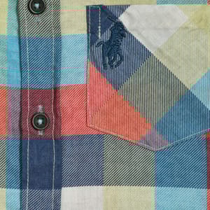 Stylish Peach Checkered Shirt With Full Sleeves