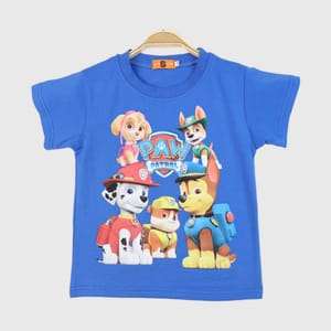 Stylish Paw Patrol Printed T-Shirt In Blue