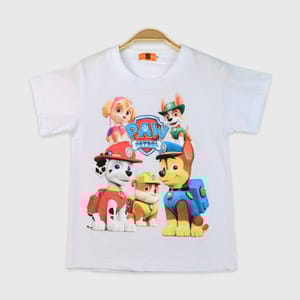 Adorable Paw Patrol Printed T-Shirt In White