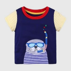 Embroidered Seal Under The Sea T-Shirt