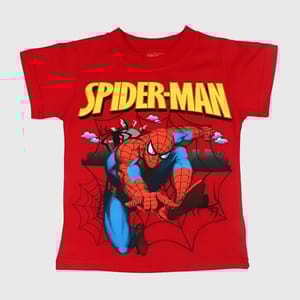 Marvel Spiderman Printed Red T-Shirt - Feel The Superhero Vibes