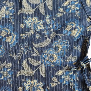 Floral Printed Navy Blue Side Tie Kurta Set