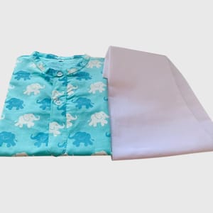 Pure Cotton Elephant Print Kurta Pajama Set