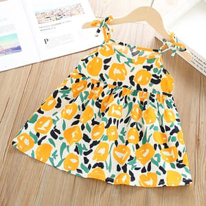 Rene Dress Pure Cotton Summer Dress with Drawstring Shoulders Generic - Kids's Casual Dresses 1