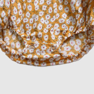 Stella Romper Mustard Boysuit With Printed Flowers In Pure Cotton Generic - Kids's Bodysuits 2