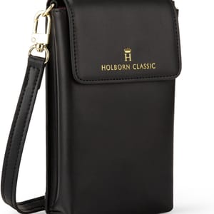 Holborn Classic Anna Leather Phone Pouch Flapped - Black Holborn Classic - Women's Crossbody Bags 2