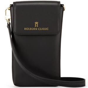 Holborn Classic Anna Leather Phone Pouch Flapped - Black Holborn Classic - Women's Crossbody Bags