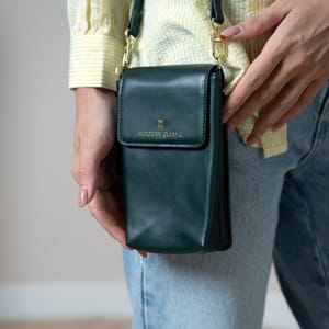 Holborn Classic Anna Leather Phone Pouch Flapped - Green Holborn Classic - Women's Crossbody Bags 4
