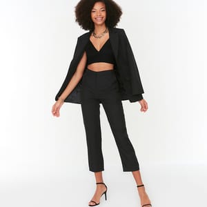 Tailored Women's Pants - Black Trendyol - Women's Formal Pants 1