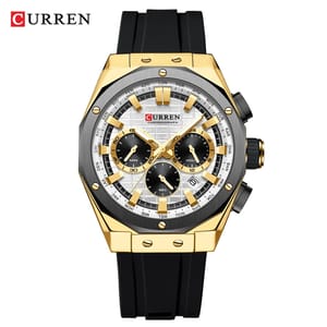 Sporty Silicone Strap Chronograph Waterproof Stylish Watch