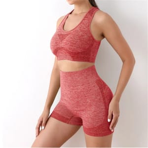 Seamless Yoga Set - Gym Shorts, Sports Bra, and Fitness Leggings