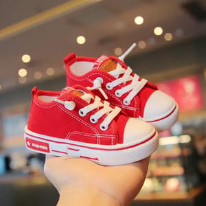 Canvas Lace-Up Sneakers - Anti-Slip Casual Shoes
