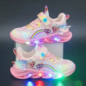 Princess Elsa LED Light-Up Kids' Sneakers – Breathable & Stylish