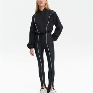 Long Sleeve Patchwork Jumpsuit For Women