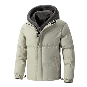 Thick Puffer Jacket – Hooded Winter Parka with Fleece Padding Eaeovni - Men's Puffer Jackets